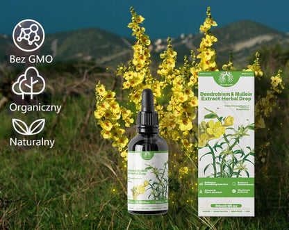 ClearBreath® Dendrobium i ekstrakt z dziewanny - potężne wsparcie dla płuc i oczyszczanie układu oddechowego - wyprodukowane w USA - krople ziołowe