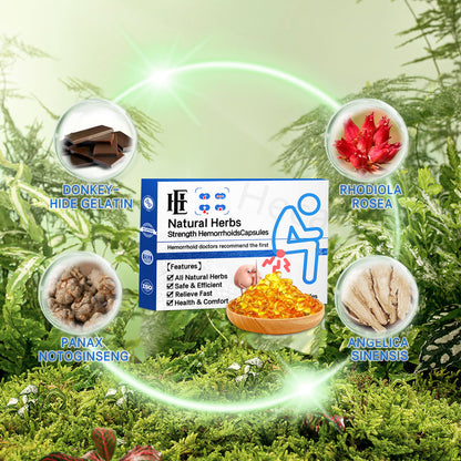 Heca Natural Herbal Strength Hemoroid Capsules - Potężne wsparcie - Wyprodukowano w USA - Ekstrakty ziołowe